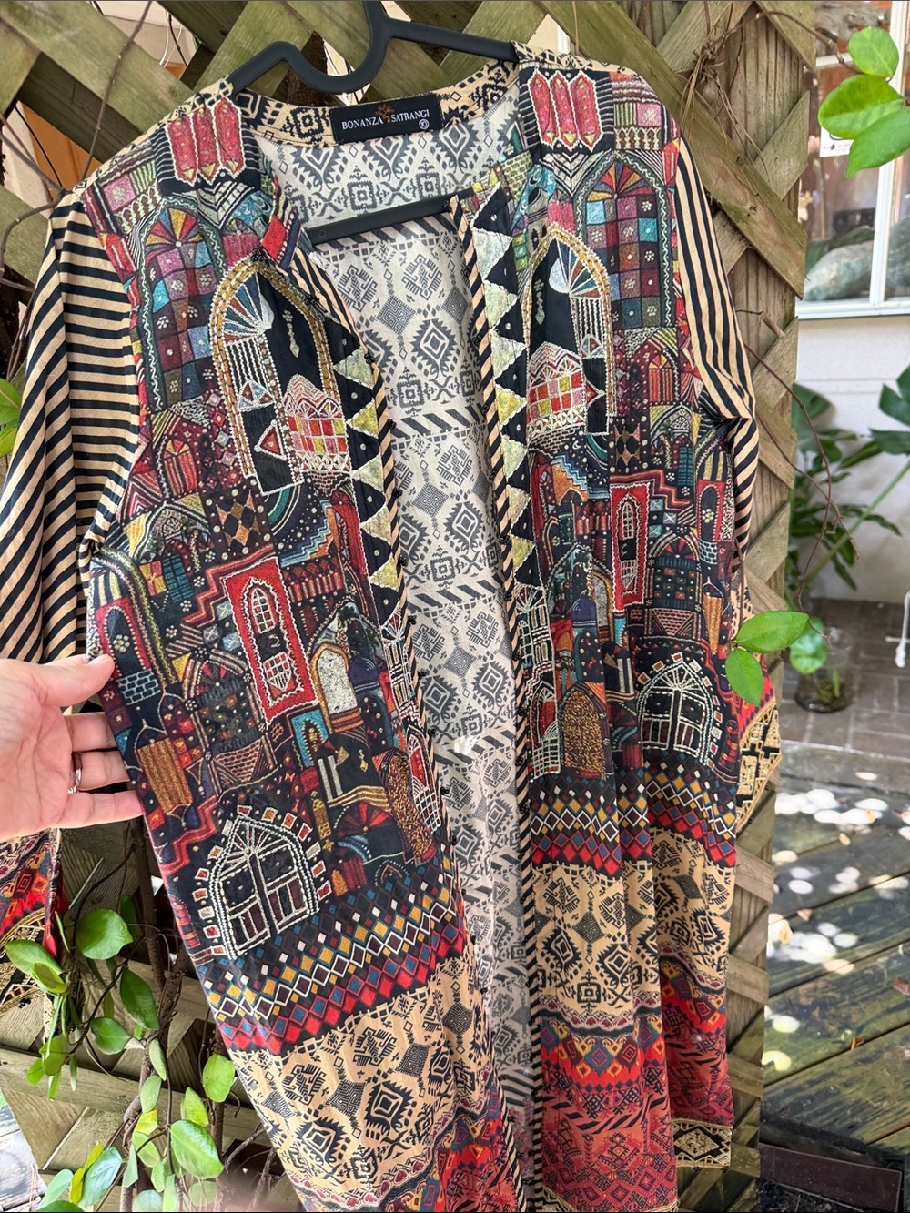 Like new Multicolor Printed Open-Front Women’s Tunic duster
